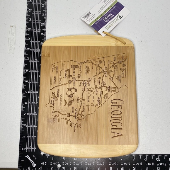 Totally Bamboo A Slice of Life GEORGIA State Laser Etched Cutting Board NEW - Picture 7 of 7